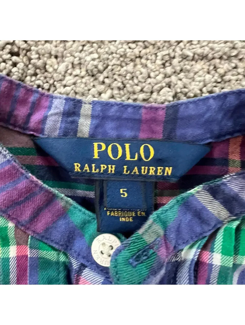 Polo Ralph Lauren Girl's Youth Plaid Tunic Top size 5